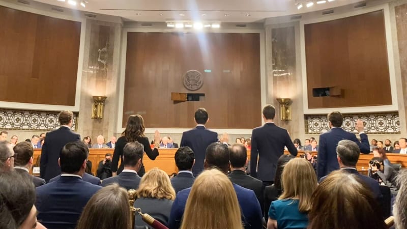 Social media CEOs swear in for the hearing